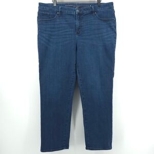 Chico's So Slimming Girlfriend Womens Jeans 3R (US 16R) Blue Ankle Slim Leg